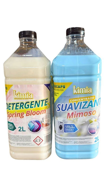 PACK KIMIA DETERGENTE CONCENTRADO SPRING BLOOM 2 L + SUAVIZANTE CONCENTRADO MIMOSO 2 L